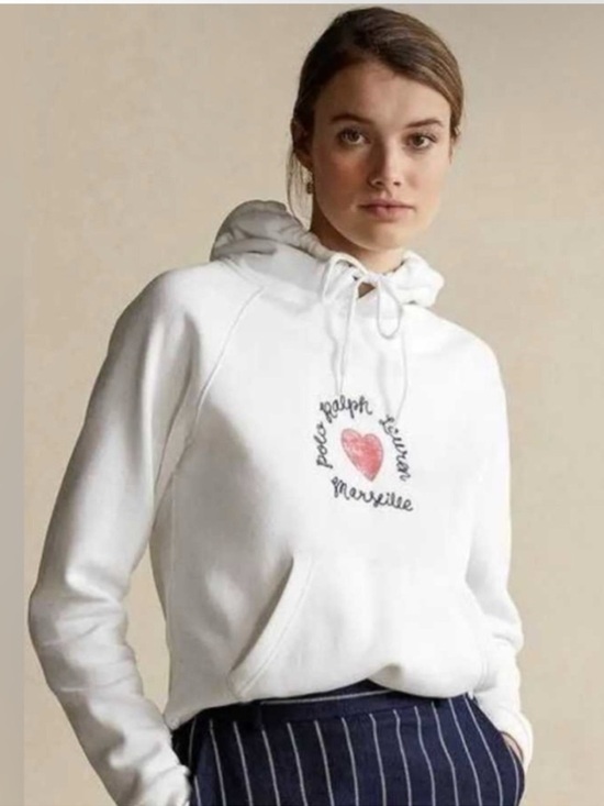 Ralph Lauren Tops - Polo Ralph Lauren Marseille Heart Hoodie White - Size S